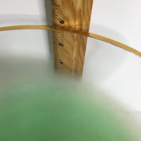 VTG BLENDO Green Ombre Glass Bowl 11" Gold Rim Midcentury Modern Tapered MCM - Picture 7 of 13